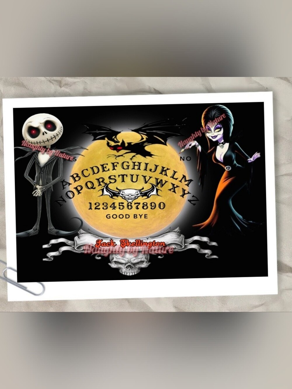 Nightmare Characters Ouija Wall Art - Black & Yellow